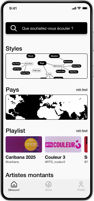 Maquette de l'application Bud